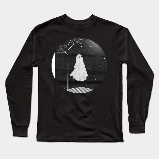 Walter the Lonely Ghost Long Sleeve T-Shirt by KatherineBlowerDesigns